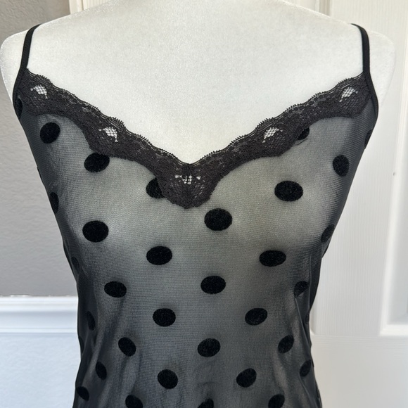 Victoria’s Secret Sheer Black Polka Dot Spaghetti Strap Lingerie - Small - Picture 3 of 7